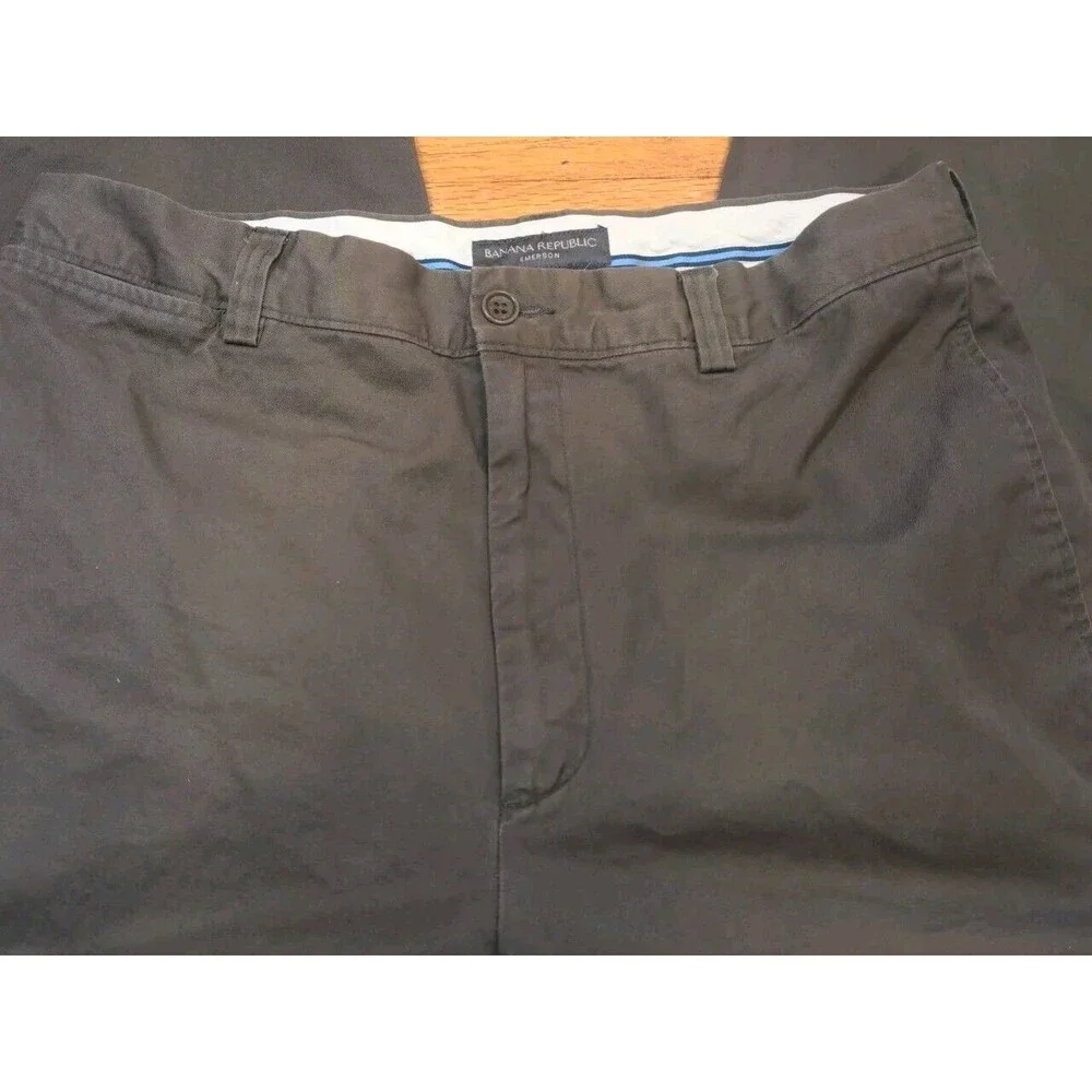 Banana Republic Men's Chino Dress Pants 36x34 Dark Green Emerson Slim Straight